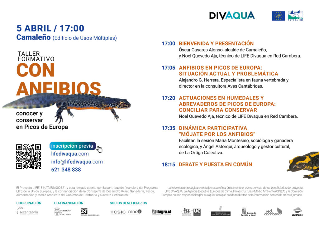 Programa Taller formativo CON ANFIBIOS: conocer y conservar en Picos de Europa