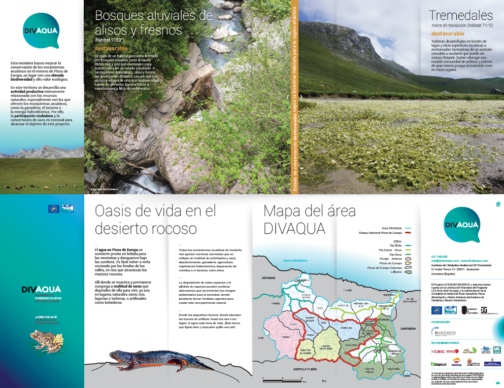 Portada folleto desplegable de especies y hábitats de Picos de Europa