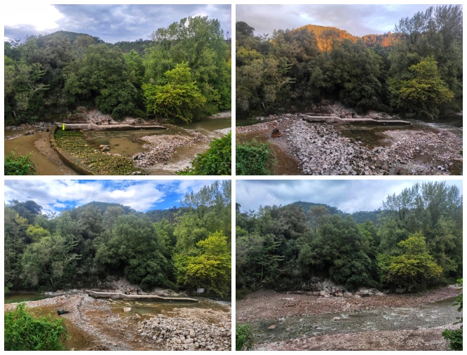 Proceso de demolición de presa y escala para peces en Puente Lles, Peñamellera Baja, Asturias